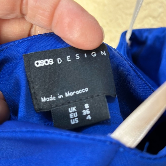 ASOS Design Cut Out Blue Mini Dress - Picture 8 of 10